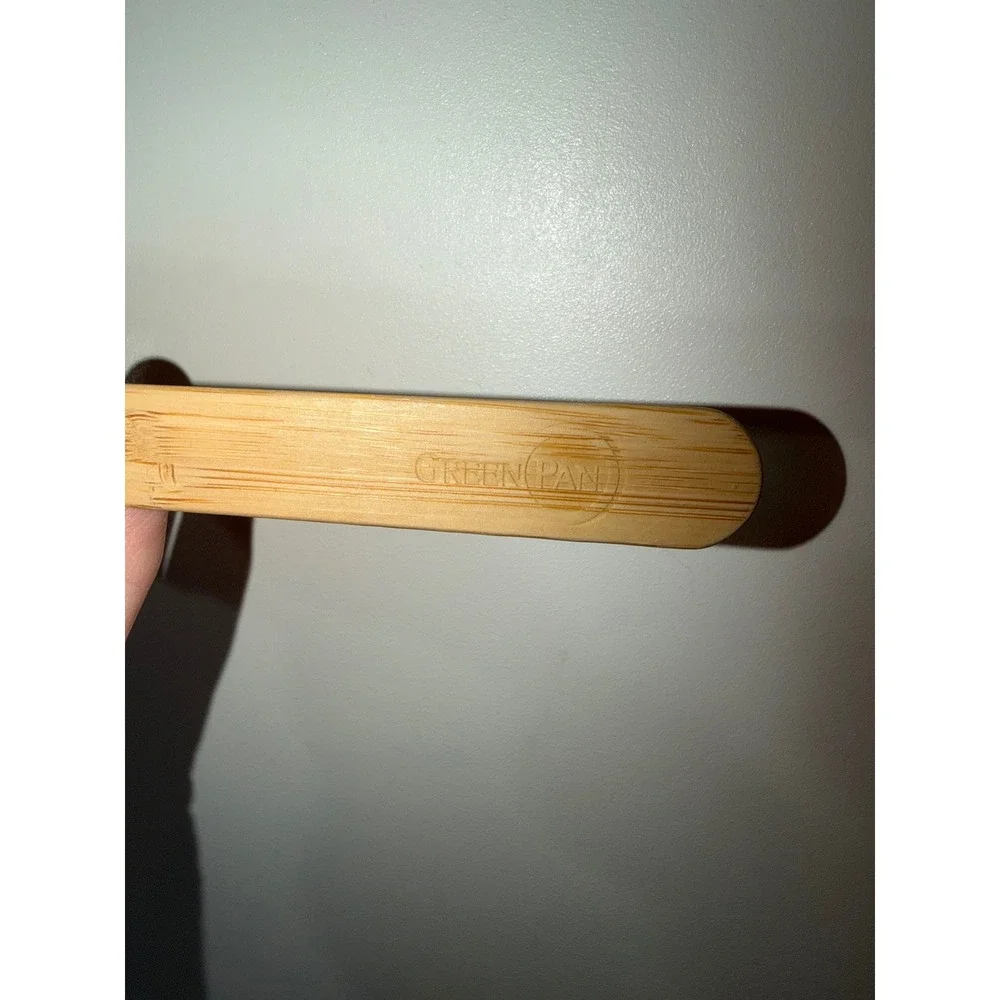 GreenPan Silicone Spatula with Bamboo Wood Handle Black Kitchen Utensil Scraper